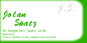 jolan spatz business card